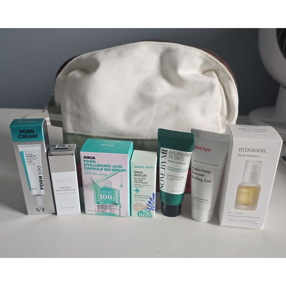 K Beauty Discovery Bundle w/ Bag Anua Mixsoon Tirtir VT Some by mi Ma:nyo NEW